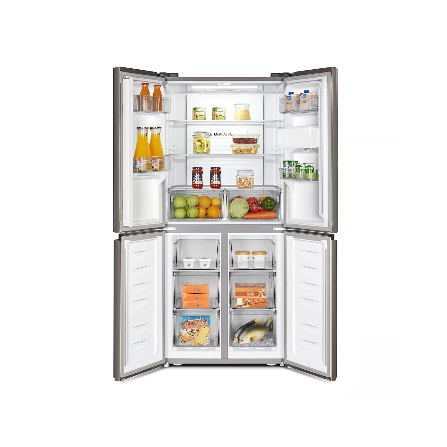 Hisense 392Lt Cross Door Refrigerator Stainless Steel