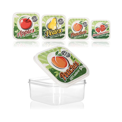 FunBox 4 Piece Square Lunch Box Set Clear