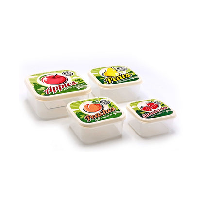 FunBox 4 Piece Square Lunch Box Set Clear