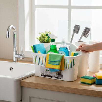 Classy Cleaning Supplies Basket White