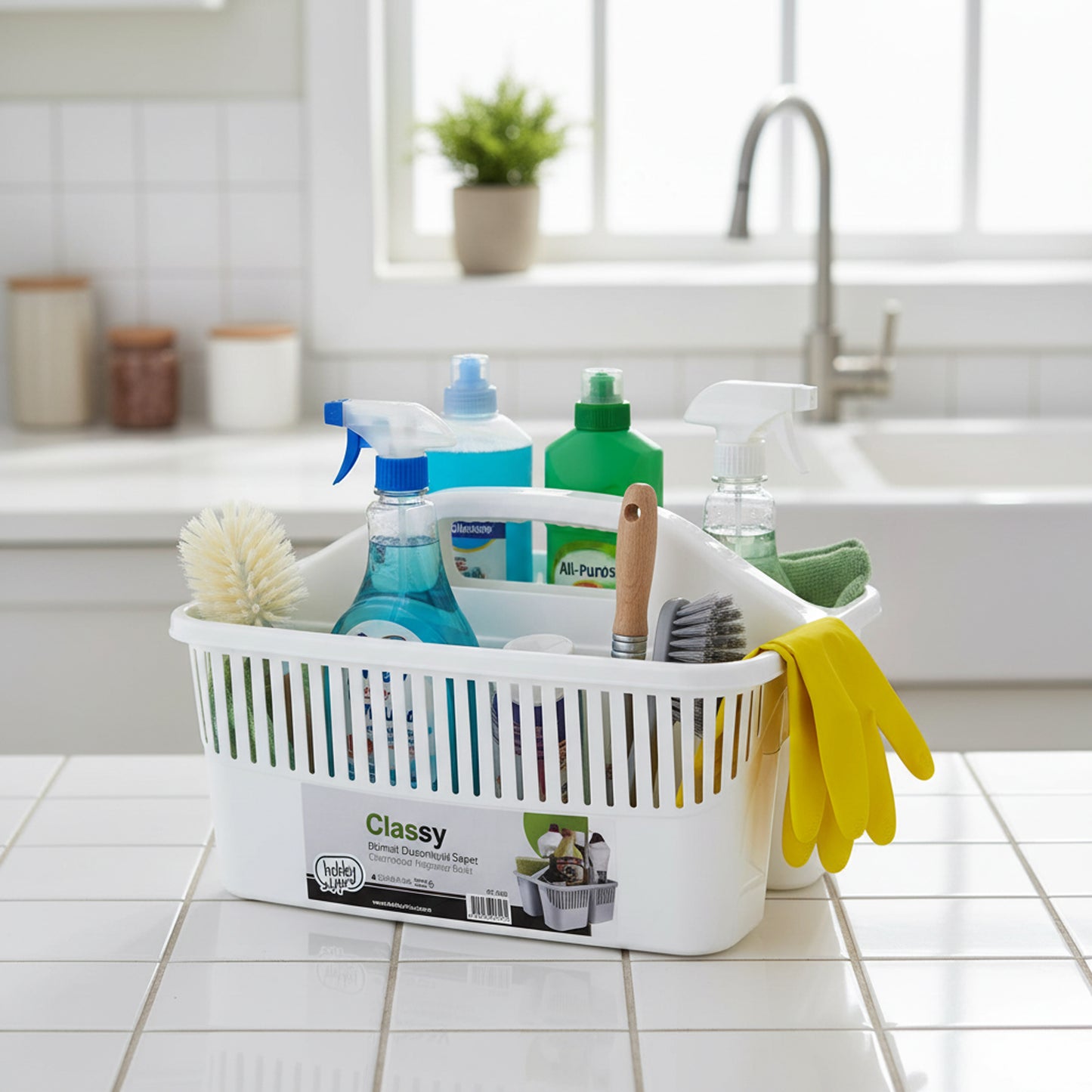 Classy Cleaning Supplies Basket White
