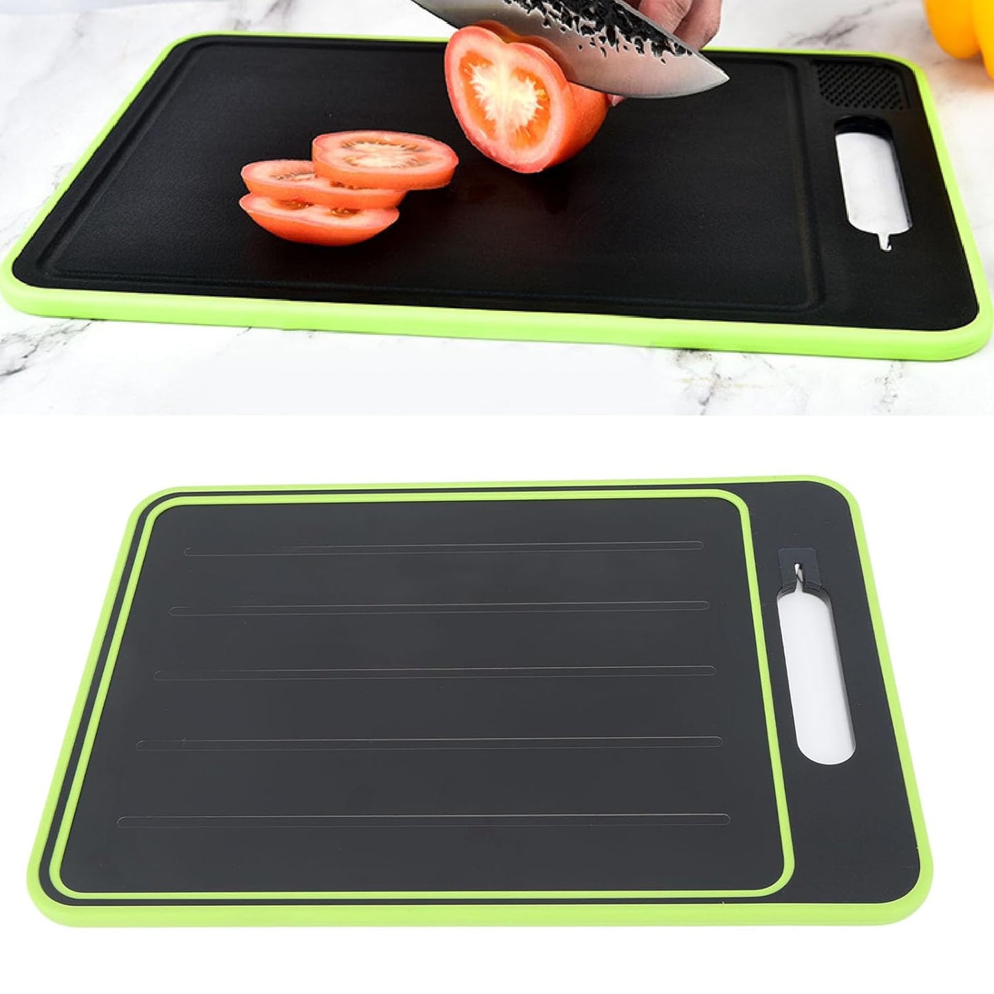 Homemax 4-In-1 Chopping & Defrosting Board Black & Green