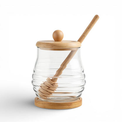 Honey Jar with Dipper Clear