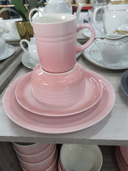 Kitchen Life 4 Piece Dinner For One Set - Pink