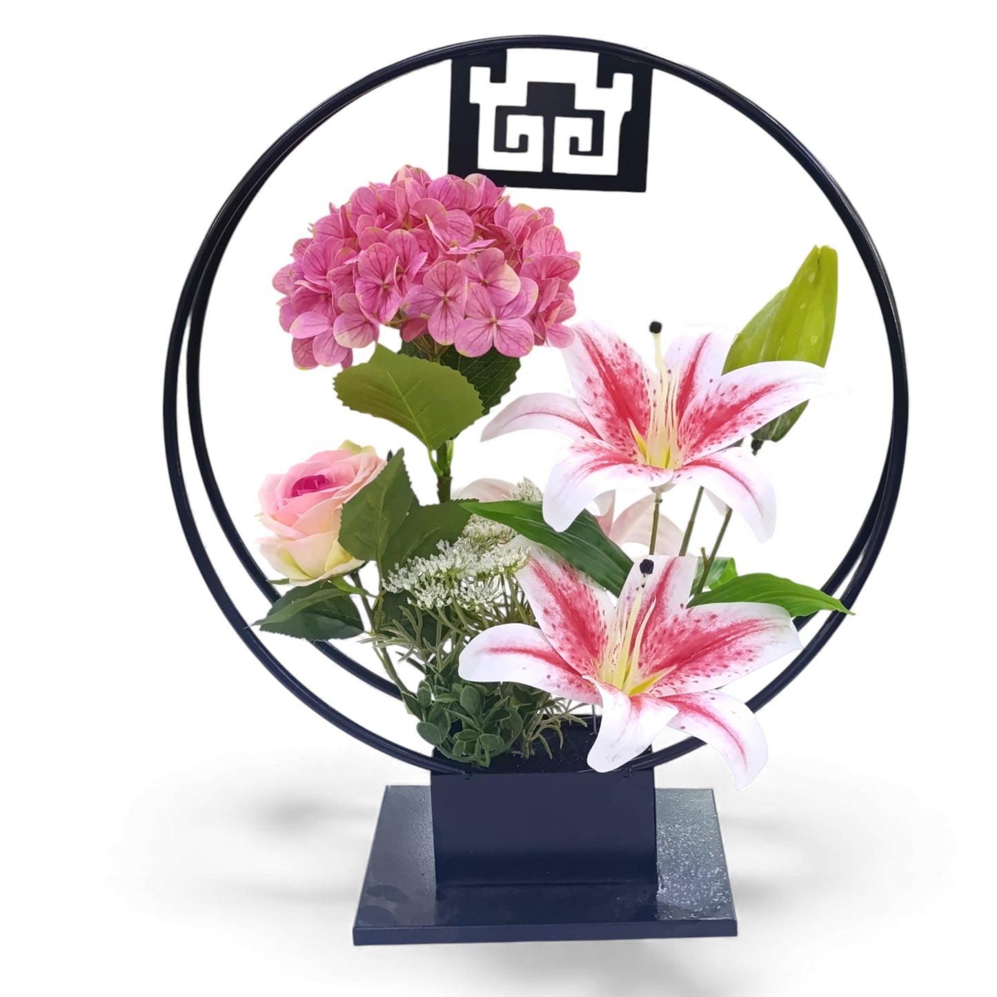 Artificial Flower Arrangement on Stand Pink