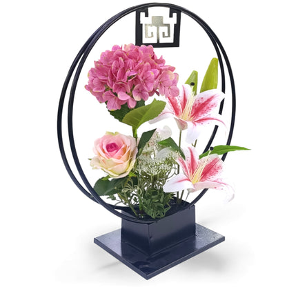 Artificial Flower Arrangement on Stand Pink