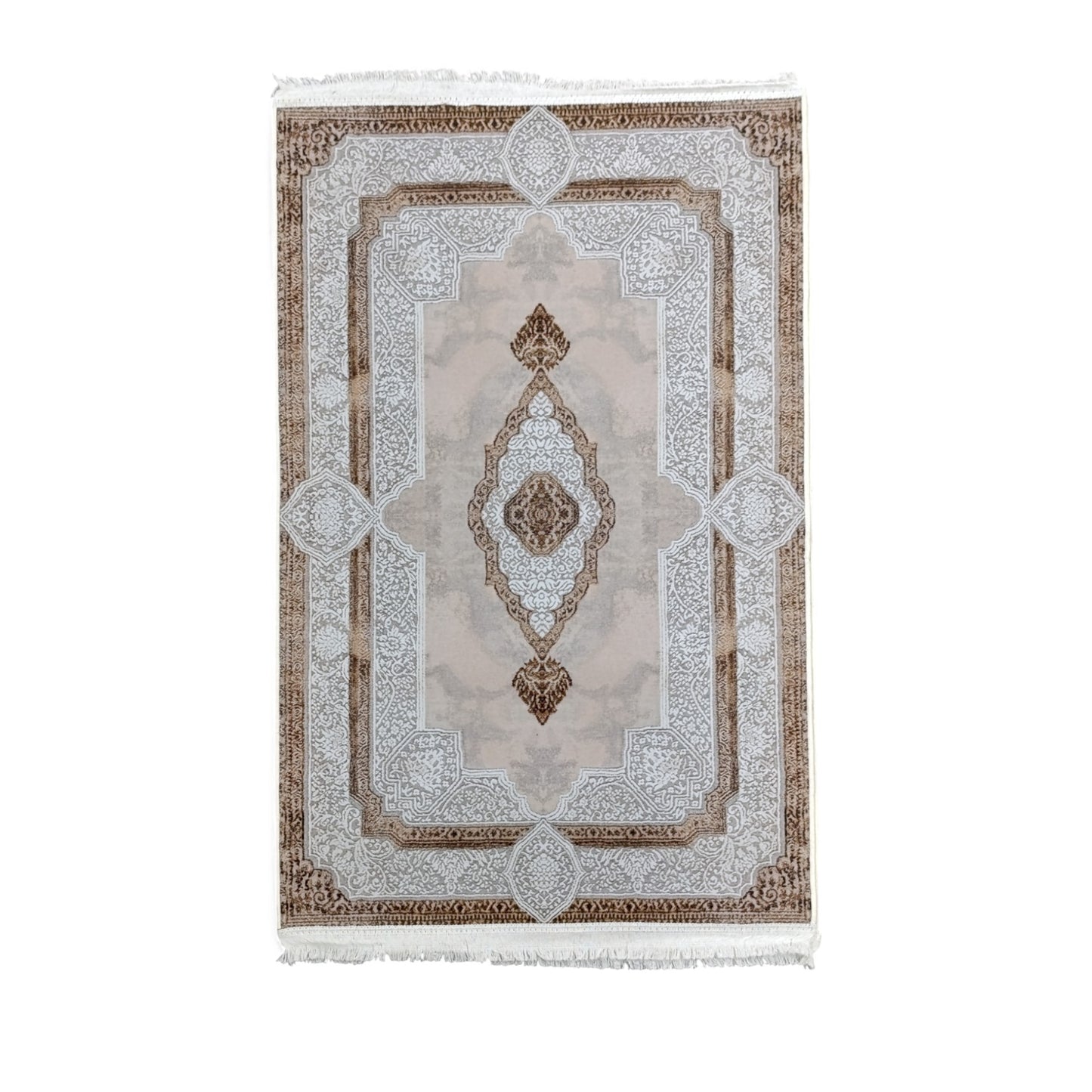 1 x 1.5m Persian-inspired Medallion Design Carpet Multicoloured