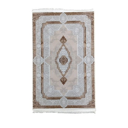 1 x 1.5m Persian-inspired Medallion Design Carpet Multicoloured