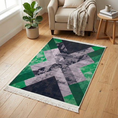 1 x 1.5m Modern Geometric Design Carpet Multicoloured