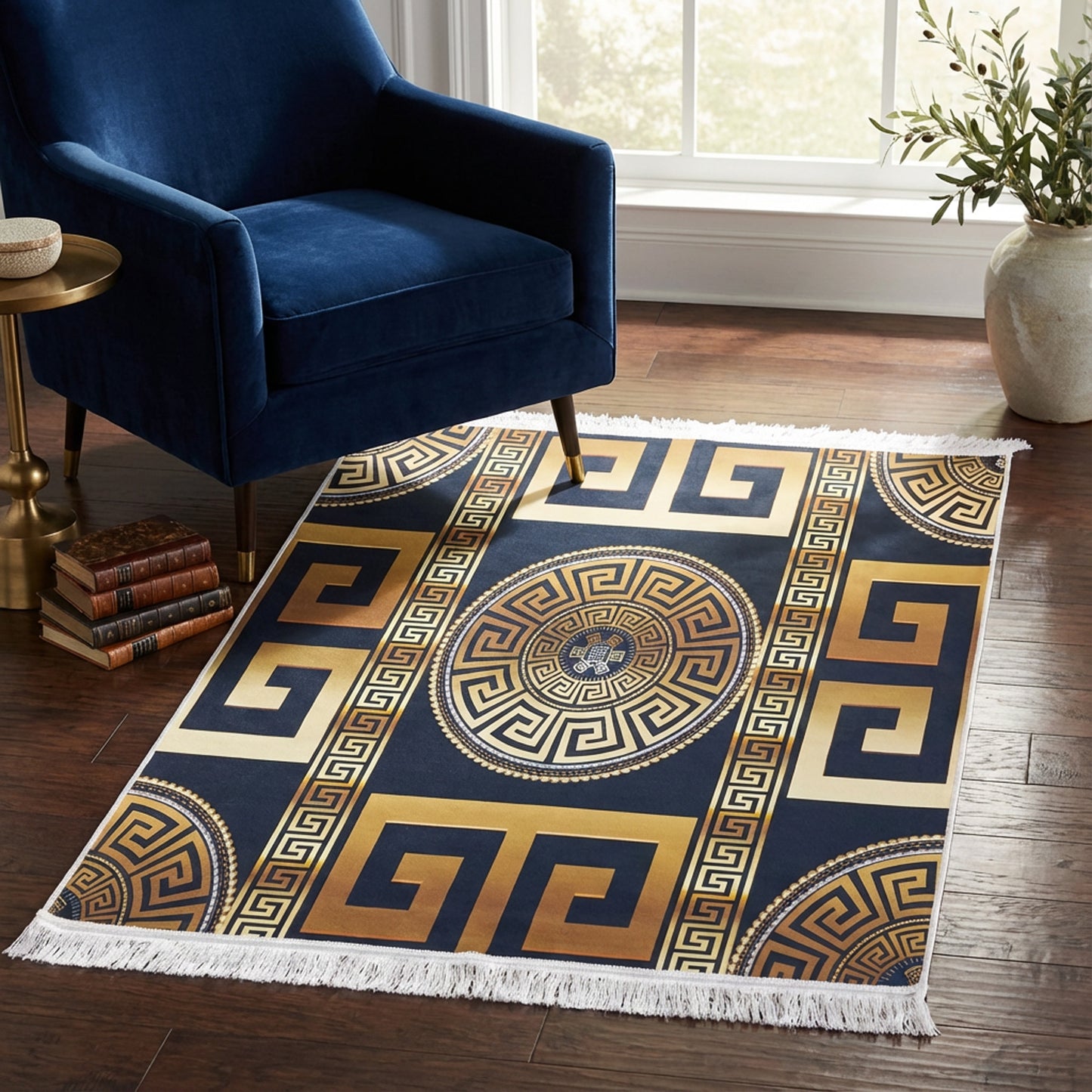 1 x 1.5m Carpet Black & Gold