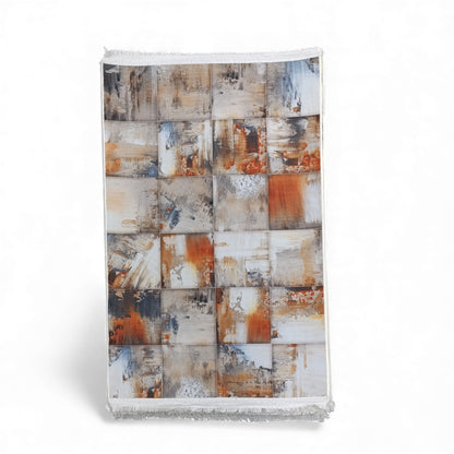 1 x 1.5m Square Design Carpet Multicoloured