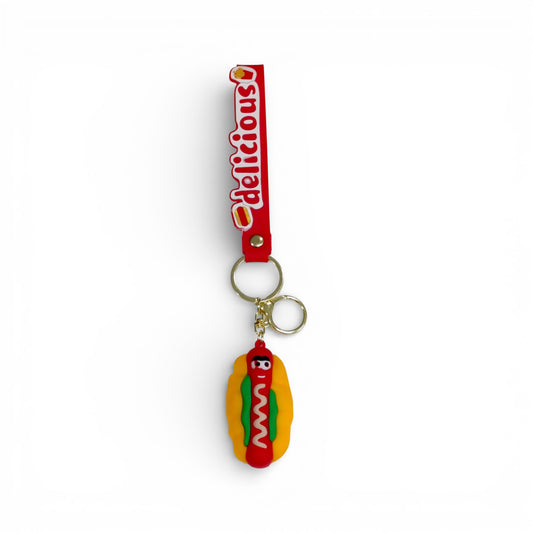 Hotdog Keychain Red