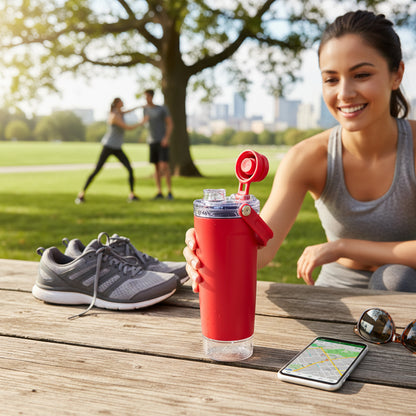 710ml Vacuum Insulated Flask Red