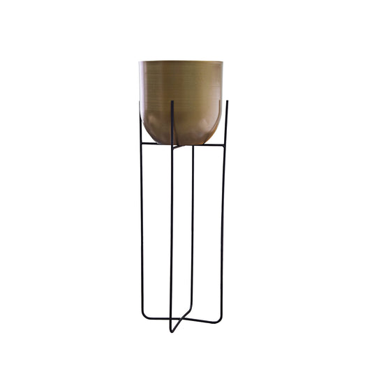 Urban Decor Indoor Table Planter With Stand for Flower Pots Gold