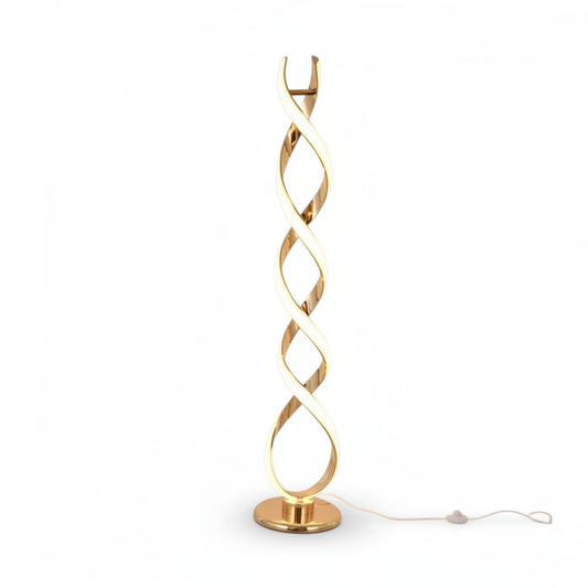 Swirl Design LED Floor Lamp Gold