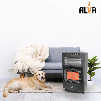 Alva 3 Panel Gas Heater Black
