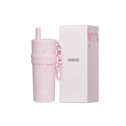 5D Print 550ml Flask with Straw Pink