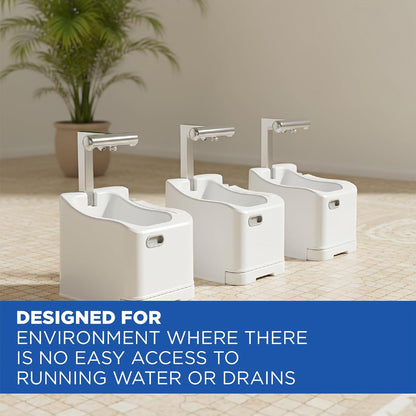 Islamic Wudu Washer Station With Dry Function - White