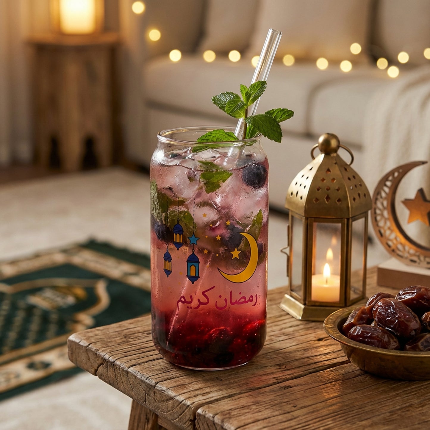 Glass Tumbler with Print Clear