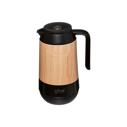 Five Isothermal 1Lt Pitcher with Natural Wood Effect Black