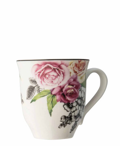 Jenna Clifford 400ml Wavy Rose Mug - White