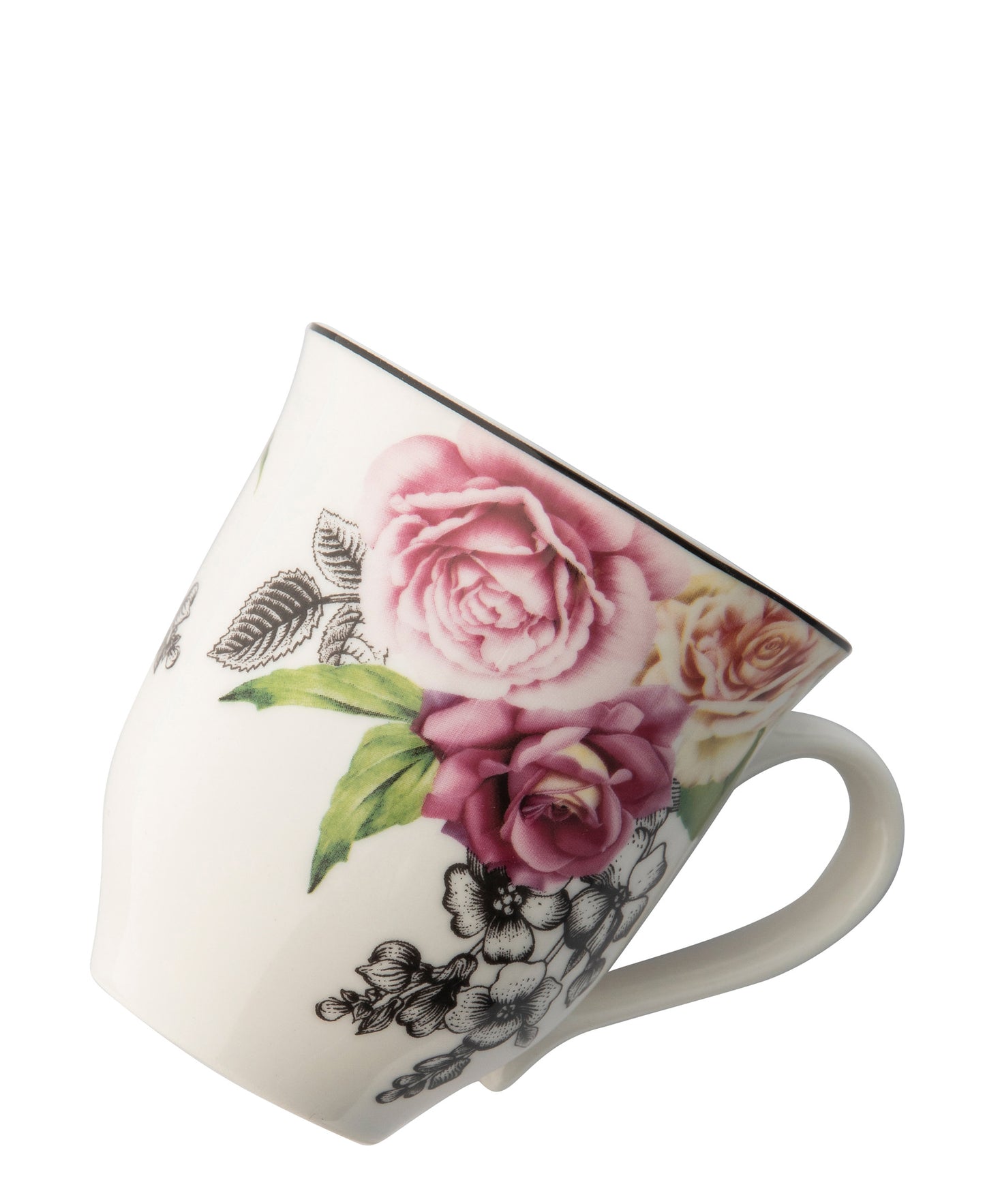 Jenna Clifford 400ml Wavy Rose Mug - White