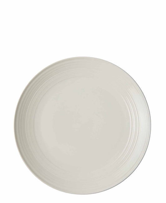 Jenna Clifford Embossed Lines Dinner Plate - Cream