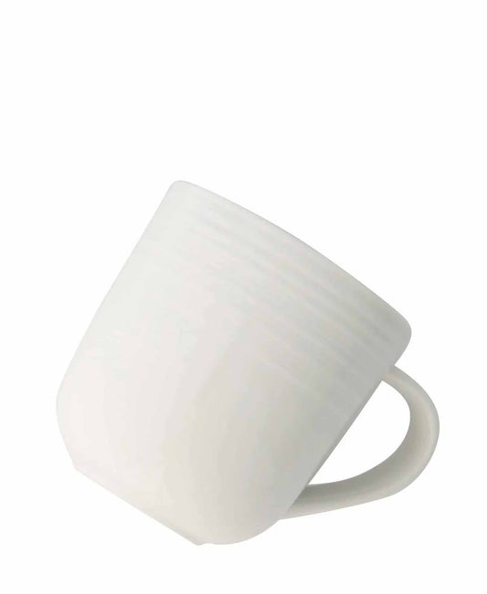 Jenna Clifford Embossed Lines Coffee Mug- Cream