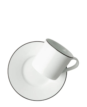 Jenna Clifford Premium Porcelain Cappuccino Cup & Saucer - White