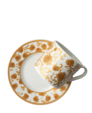 Jenna Clifford Milk & Honey Cappuccino Cup & Saucer Set - White & Gold