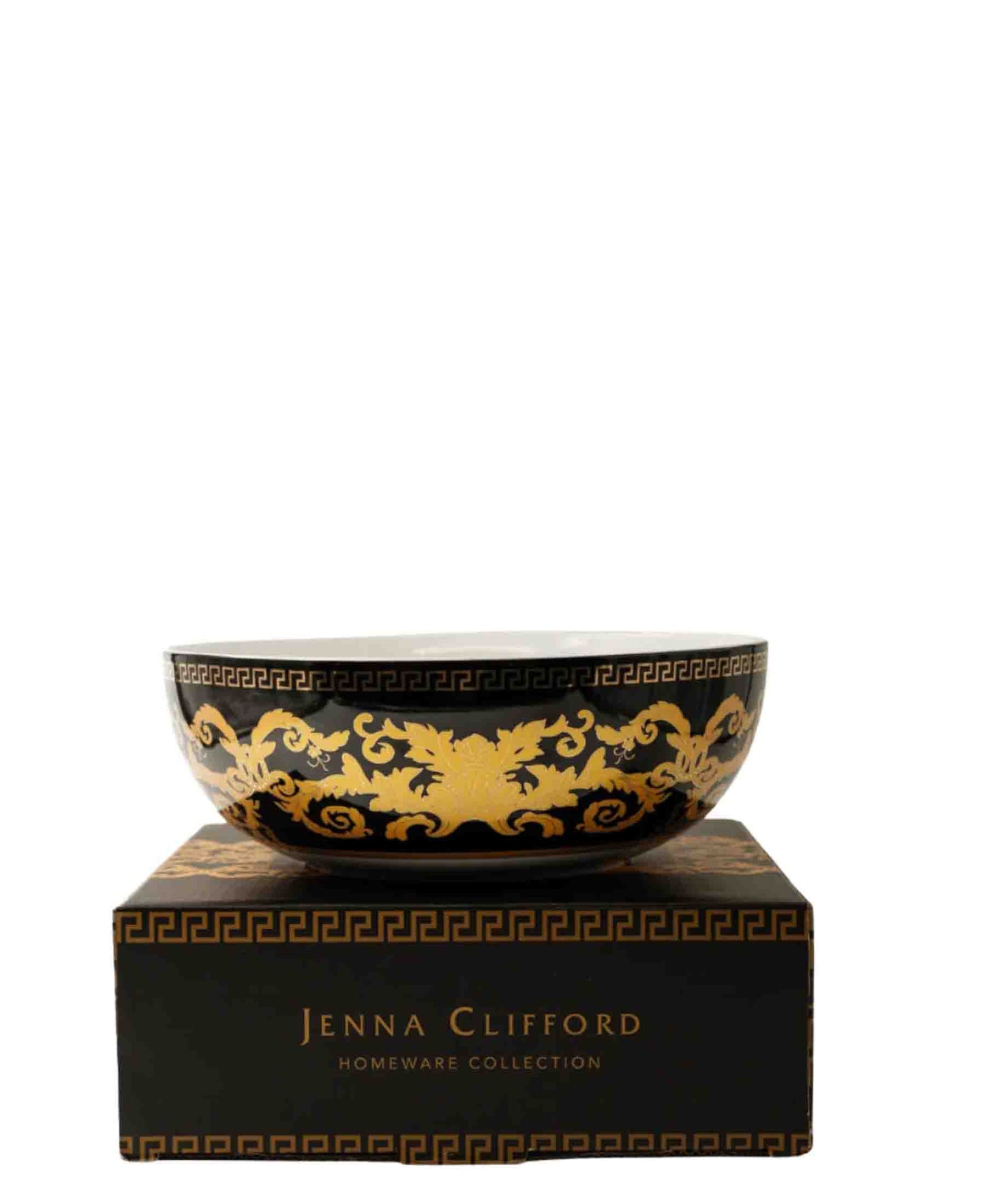 Jenna Clifford Grandeur Salad Bowl - Black & Gold