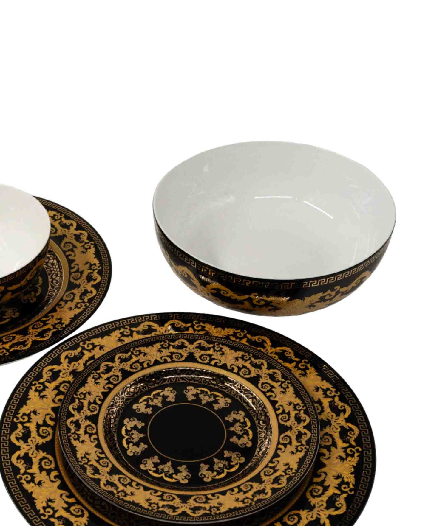 Jenna Clifford Grandeur Salad Bowl - Black & Gold