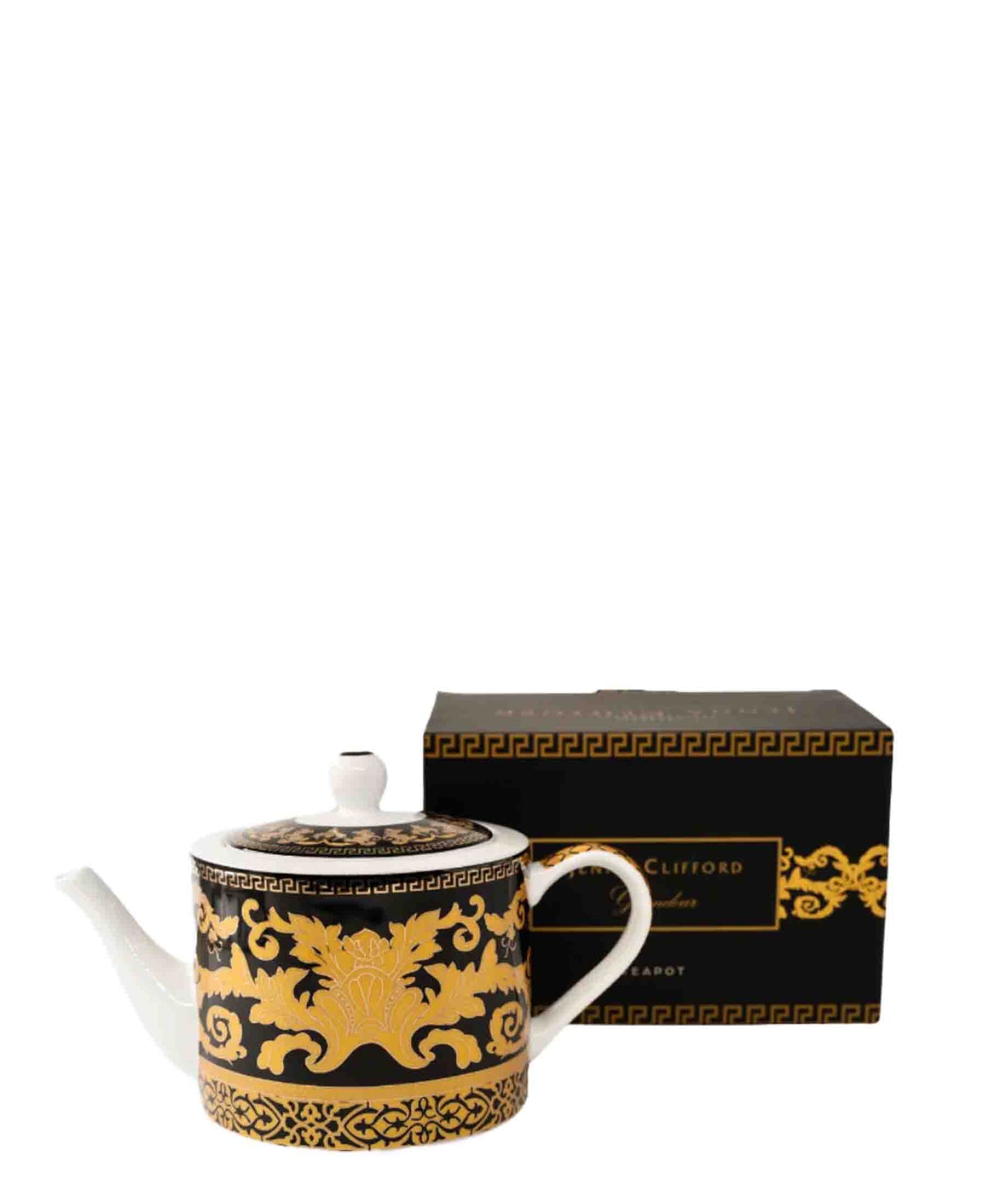 Jenna Clifford Grandeur Teapot - Black & Gold