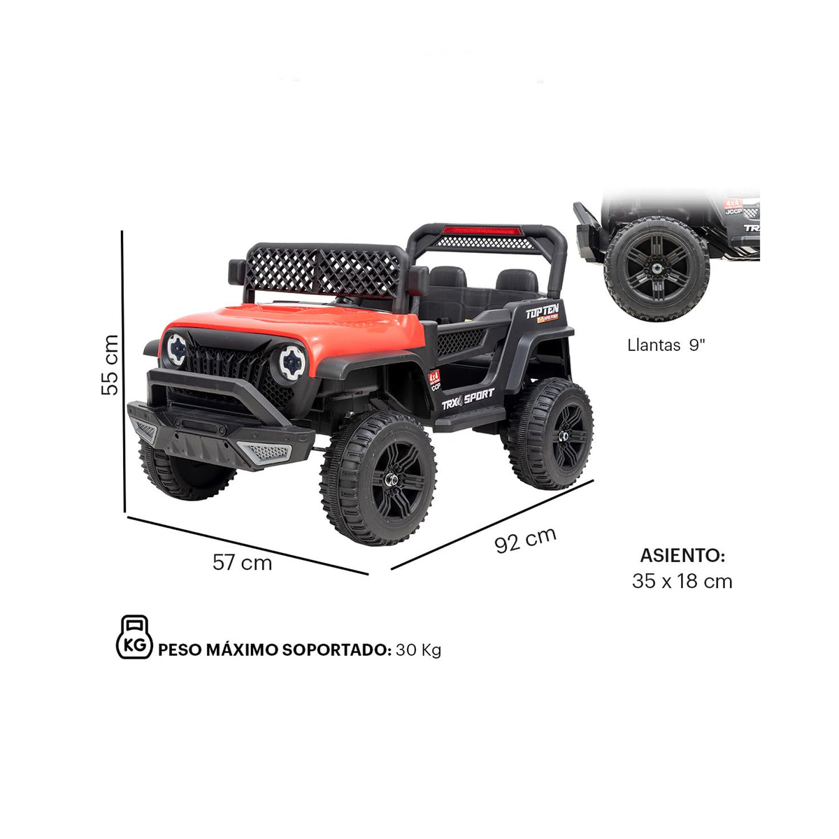 Jeep Rubi Inspired Kids Electric Ride On Car Black & Red