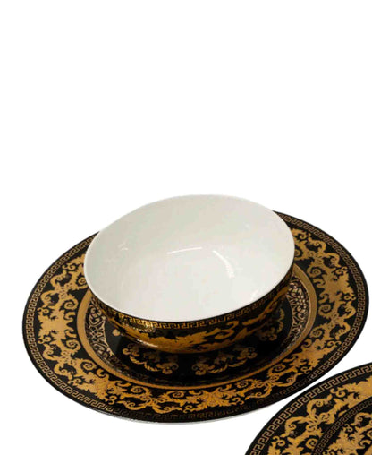 Jenna Clifford 4 Piece Grandeur Cereal Bowl Set - Black & Gold