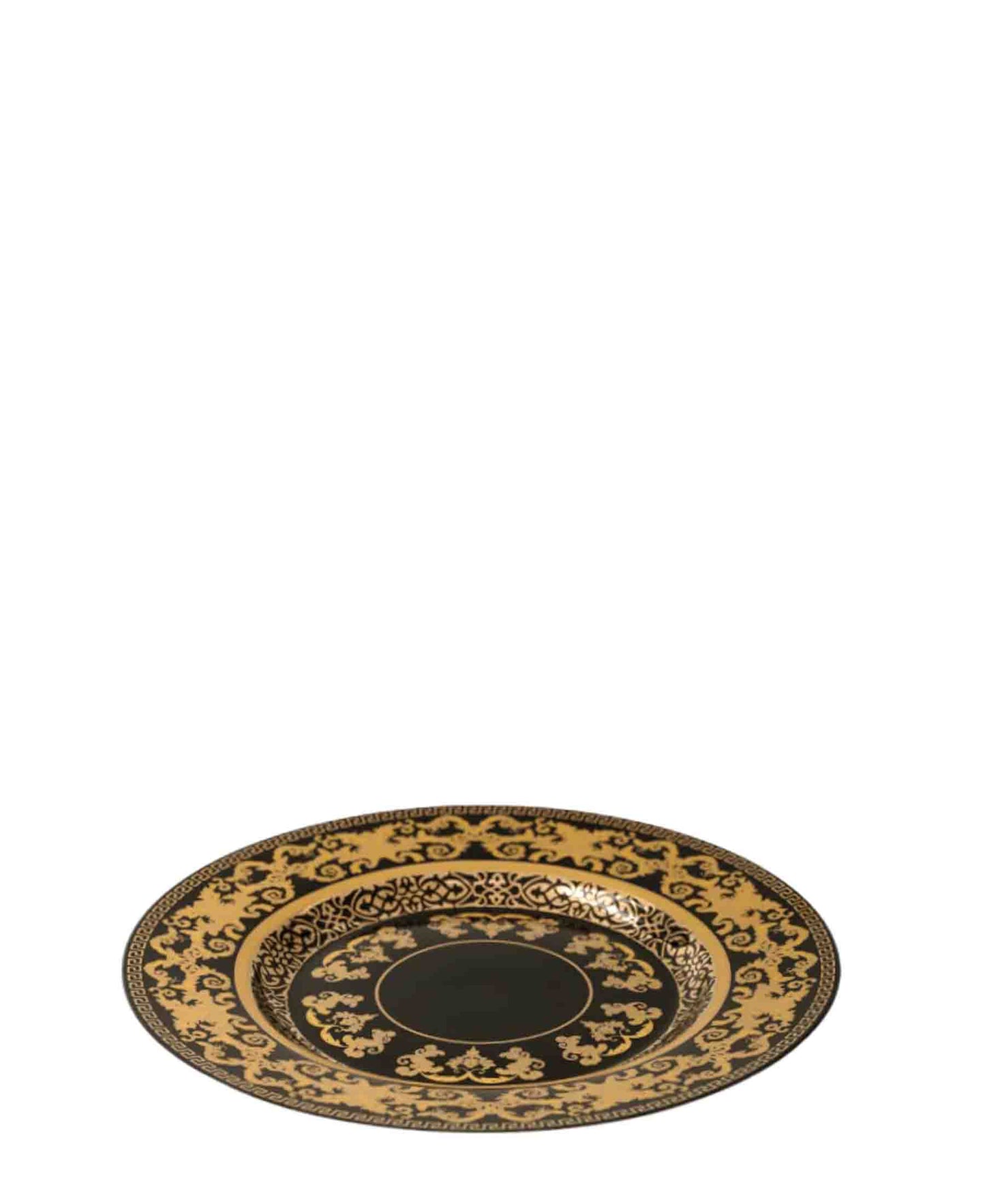 Jenna Clifford 4 Piece Grandeur Dinner Plate Set - Black & Gold