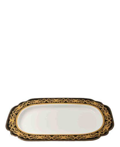 Jenna Clifford Grandeur Oval Platter - Black & Gold