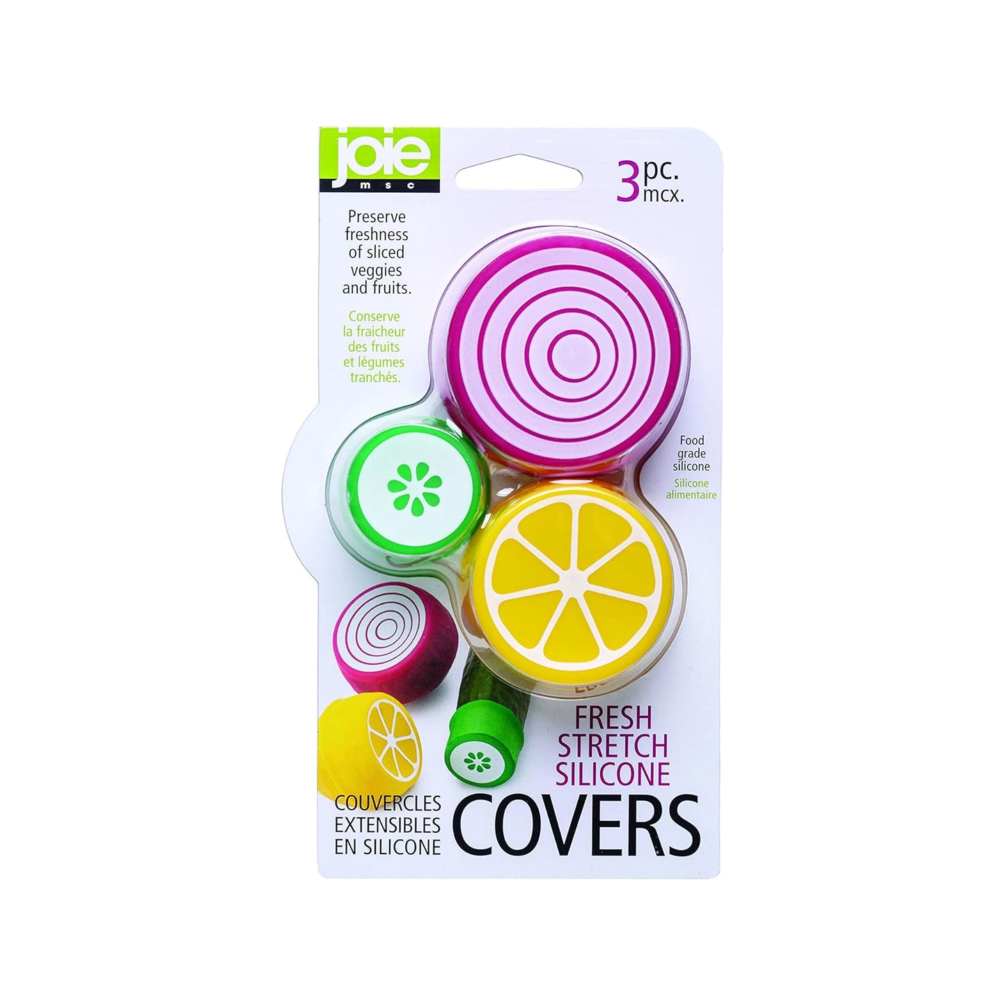 Joie 3 Piece Silicone Stretch Food Cover Set Assorted