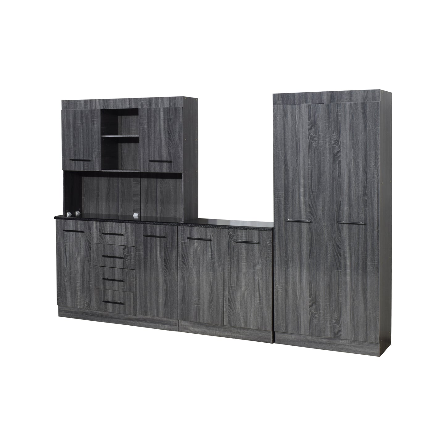 Exotic Designs 3 Piece High Gloss Kitchen Scheme Grey