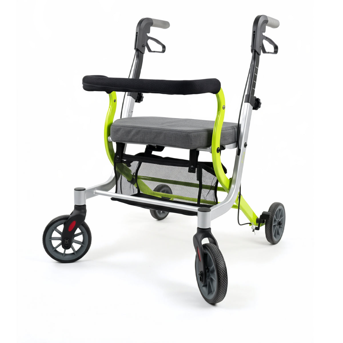 Foldable 4 Wheel Rollator Walker With Seat & Backrest Lime Green