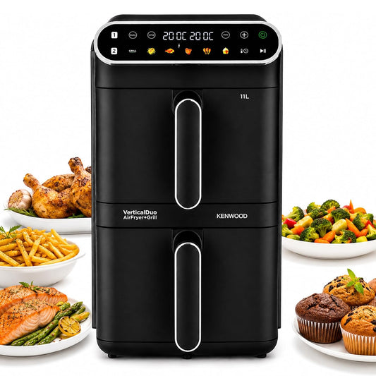 Kenwood Vertical Duo 11Lt Dual Basket Air Fryer Black