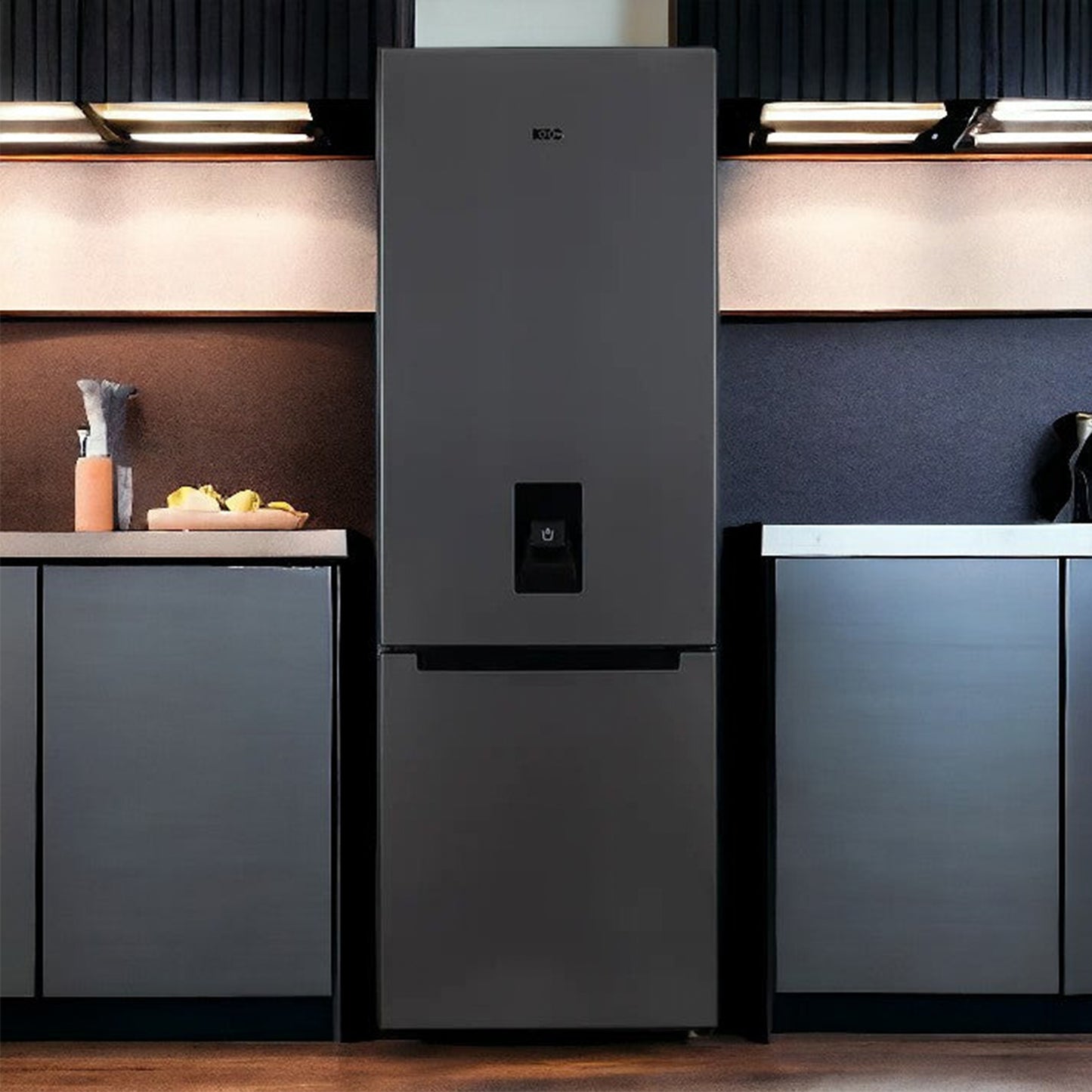 KIC 639 Dark Grey Combi Fridge/Freezer with Water Dispenser