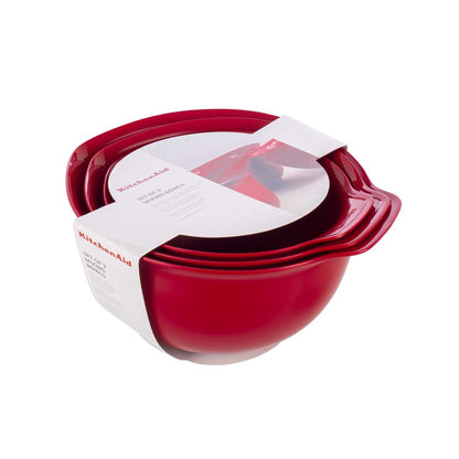 KitchenAid Universal 3 Piece Mixing Bowl Set Empire Red