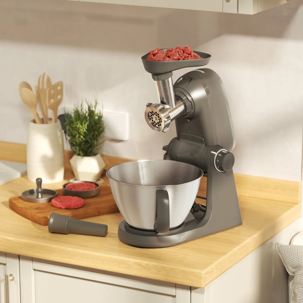 Kenwood Multi Tasker 4.3Lt Stand Mixer With Full Accessories Grey