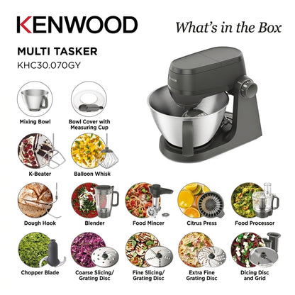 Kenwood Multi Tasker 4.3Lt Stand Mixer With Full Accessories Grey