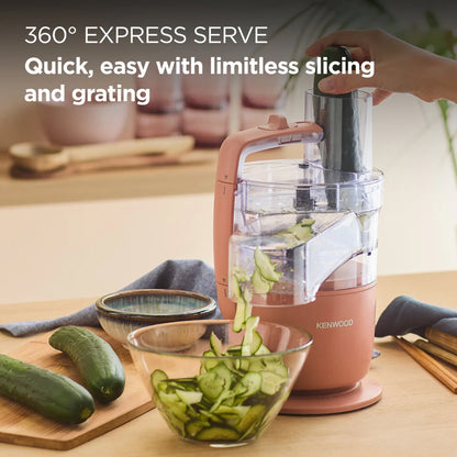 Kenwood MultiPro Go Compact Food Processor with Express Serve Clay Red