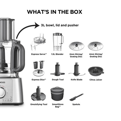 Kenwood MultiPro Express 3Lt Food Processor With Express Dice Silver