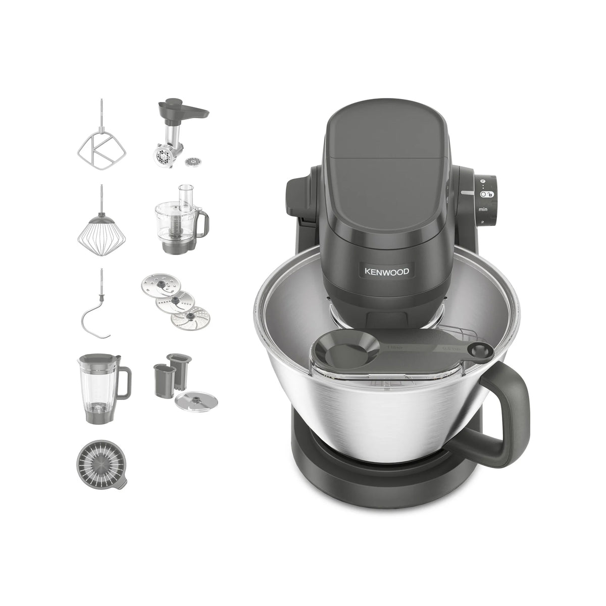 Kenwood Multi Tasker 4.3Lt Stand Mixer With Food Processor & Blender Grey