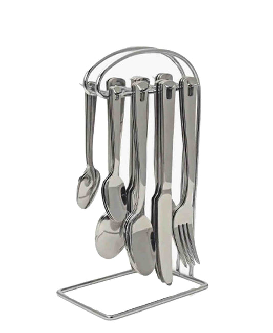 Kitchen Life 24pc Stainless Steel Hanging Cutlery Set - Silver