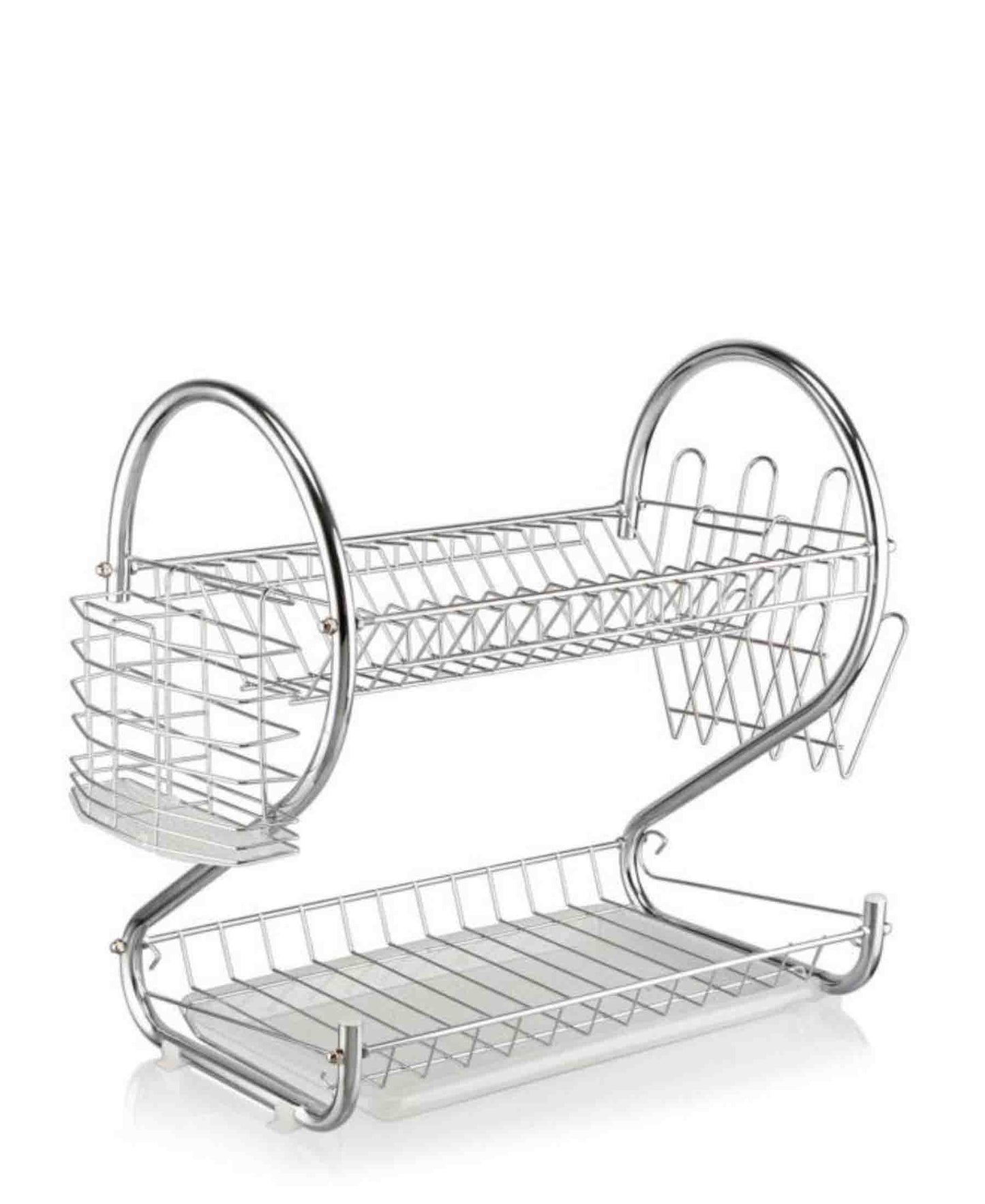 Kitchen Life 2 Level Chrome Dish Rack - Silver